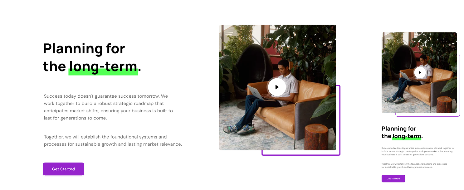 Business Coach Design - Desktop View